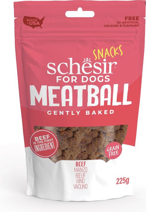 Produktbild Schesir Dog Snack Meatball Rind, 6x225g (Adult, 1 Stk., 300 g)