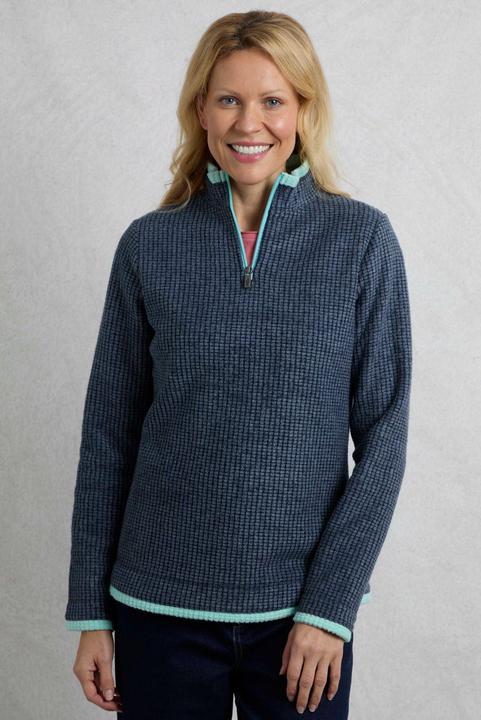 Actual product image Weird Fish Womens/Ladies Beye Grid Eco Friendly Quarter Zip Fleece Top (42 D)