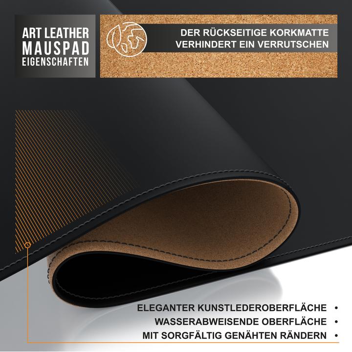 Produktbild CSL Mauspad, XXL 800 x 400 x 3 mm Mausmatte, XXL Mousepad / Rutschfest, schwarz (XXL)
