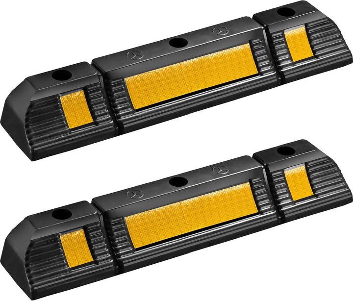 Wiltec Radstopper 60x12x8cm 2x Einparkhilfe Gummi Anfahrschutz Parkhilfe Garage