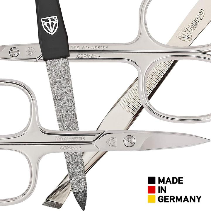 Image du produit Kellermann Set manucure 6 pcs lime à ongles en verre Genova bleu textile jeans