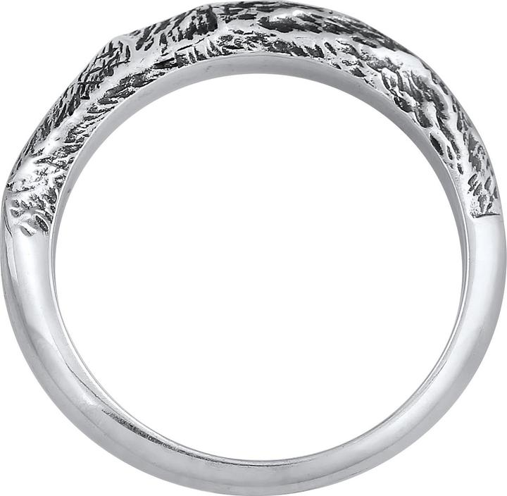 Image du produit Kuzzoi Bague Hommes Bandeau Étroit Look Usé 925 Argent (66, Argent 925)