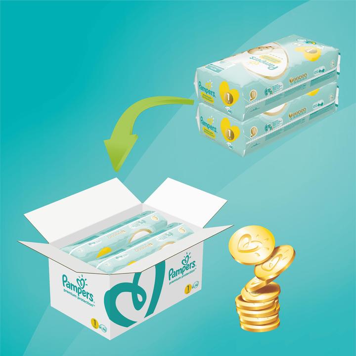 Produktbild Pampers Premium Protection (Gr. 1, Halbmonatsbox, 96 Stück)