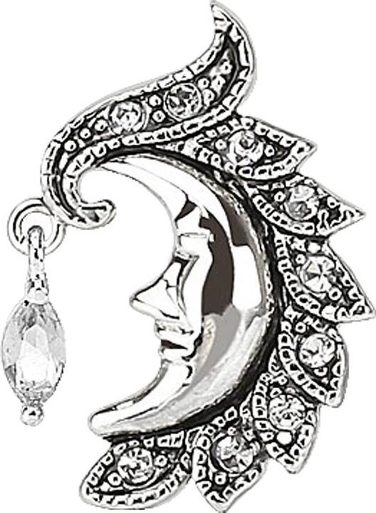 Immagine prodotto Star Piercing Banana argento con luna a sfera e cristallo argento (Ottone, Acciaio chirurgico 316L)