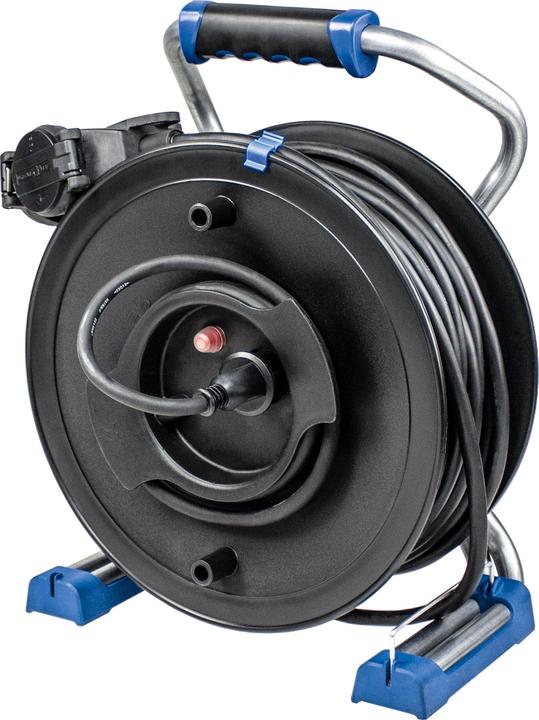 Actual product image As - Schwabe 23247 Cable reel set 40.00 m black earthing contact plug (40 m, 2.50 mm²)