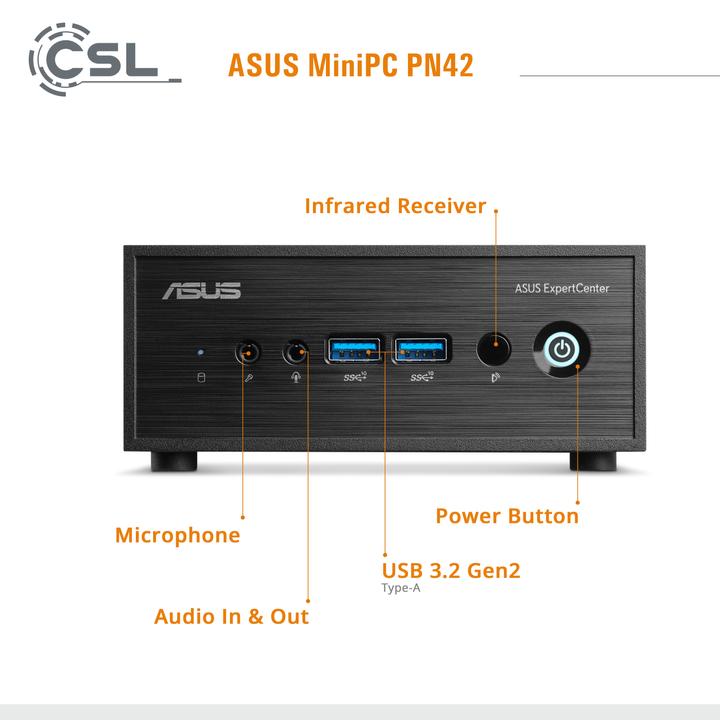 Image du produit CSL Mini PC ASUS PN42 N200 / 1000 Go M.2 SSD / 16 Go RAM / Win 11 Pro (Intel N200, 16 Go, 1000 Go, Intel UHD Graphics)