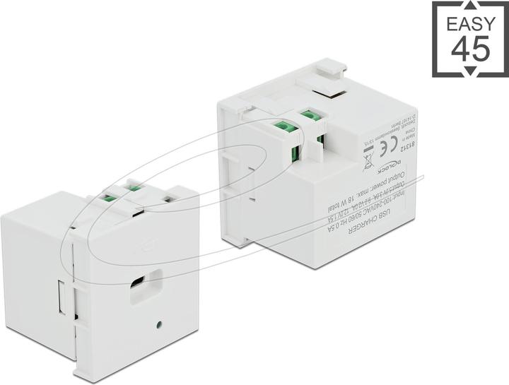Delock Easy 45 USB Ladeportmodul 1 x USB Type-C™ PD (0.05 m)