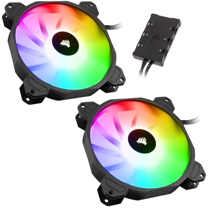 Actual product image Corsair SP140 RGB Elite Dual Node C (140 mm, 2 x)