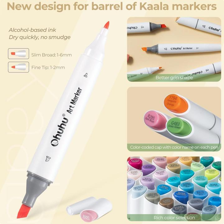 Produktbild Ohuhu Kaala Kunstmarker (Mehrfarbig, 6 mm, 60 x)