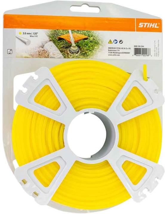 Actual product image Stihl 9302344 Mowing thread round 3.0 mm x 53m, yellow (Weed whacker, Trimmer line + line spool)