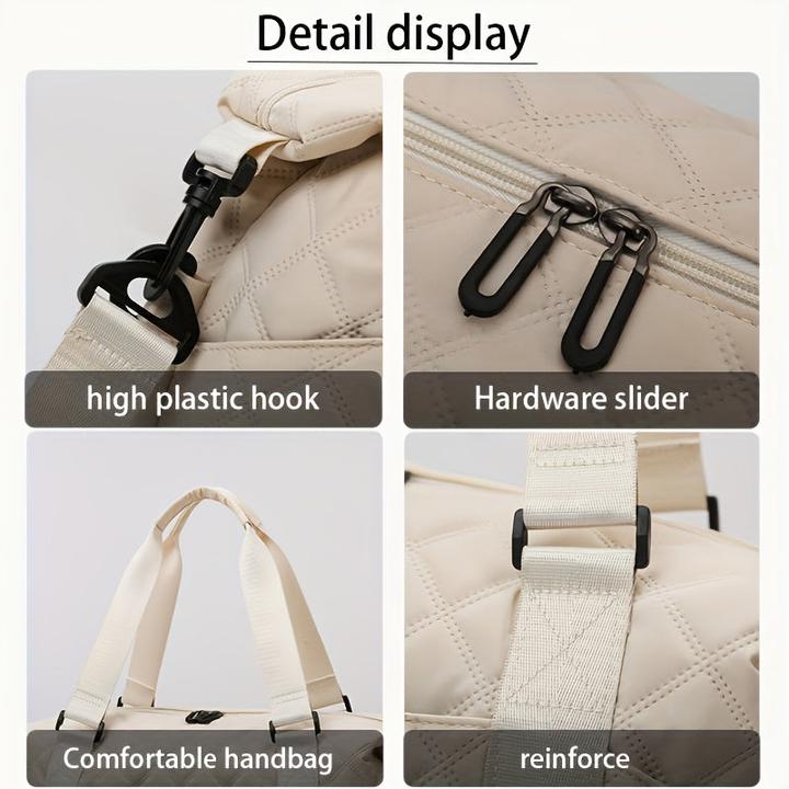 Immagine prodotto Only-Bags.Store Borsone da viaggio di grande capacità con motivo Argyle, tinta unita, Tote per il pernottamento con