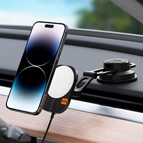Image du produit Spigen support voiture avec chargeur ITM35W Onetap Pro 3 Magnetic Magsafe Dashboard Car Mount Wireless Char (15 W)
