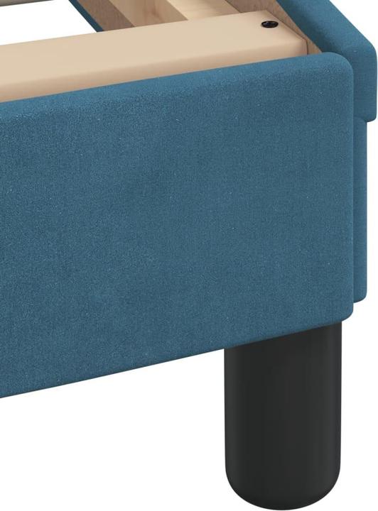 Produktbild VidaXL Bett Polsterbett Bettgestell Einzelbett mit Matratze Blau 100x200cm Samt (100 x 200 cm)