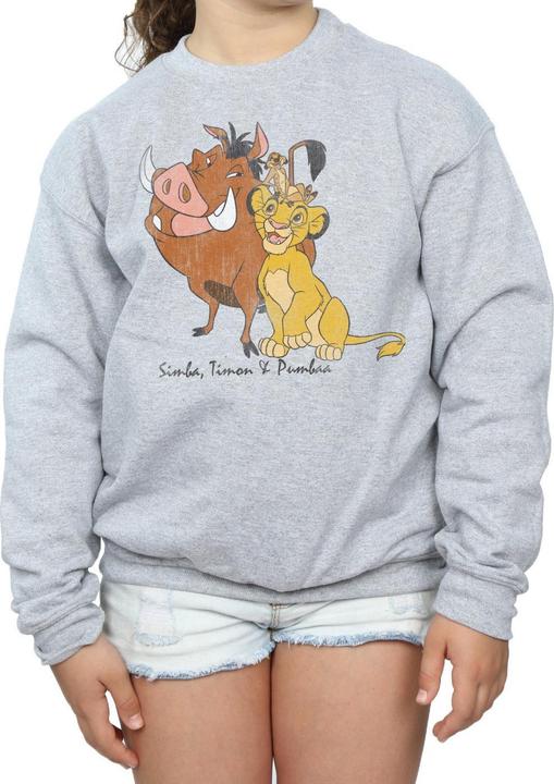 Produktbild Disney The Lion King Classic Simba Timon And Pumbaa Sweatshirt Mädchen (140, 146)