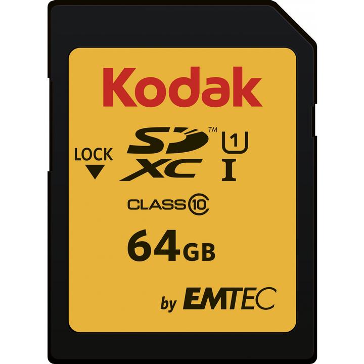 Image du produit Kodak EKMSD64GXC10K (64 Go, SDXC, U1, UHS-I)
