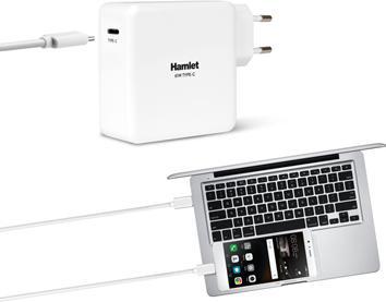 Actual product image Hamlet 61W Type-C Charger universal notebook power supply white (61 W)