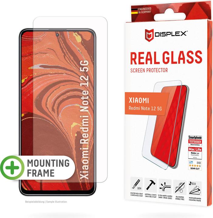Immagine prodotto Displex Real Glass, 2D Panzerglas (1 Pezzo/i, Xiaomi Redmi Note 12 5G, Xiaomi Poco X5, Xiaomi Redmi Note 12)