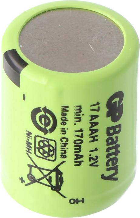Actual product image GP Batteries Battery GP 1/3AAA NiMH Battery Size 1/3 AAA 170mAh GP17AAAH Dimensions 14,1x10,4mm (1 pcs., 1/3 AAA, 170 mAh)