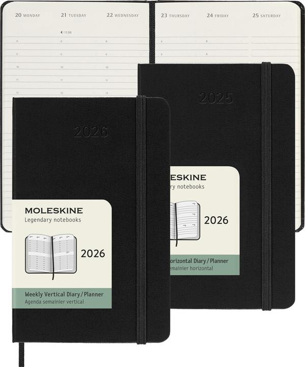 Produktbild Moleskine Taschenagenda Hard Cover Weekly (90 x 140 mm, Englisch)