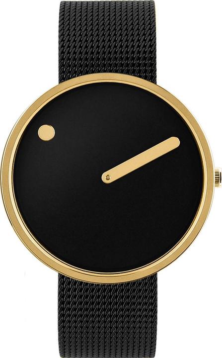 Immagine prodotto Picto 43387-1020 Orologio Unisex Nero e Oro 40mm 5ATM (Orologio da polso analogico, 40 mm)