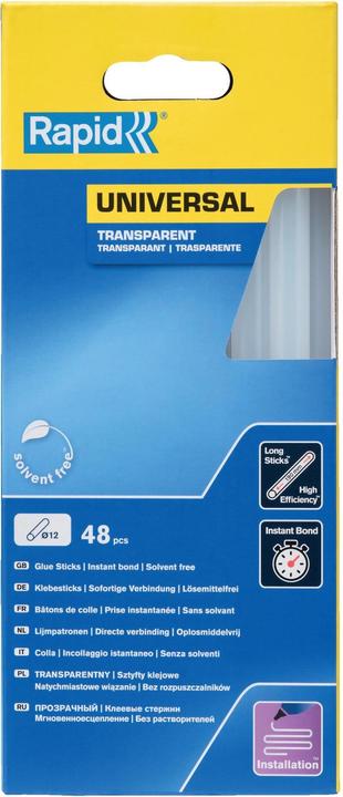 Rapid Universal Transparente Klebesticks Ø12x190mm 48 Stück
