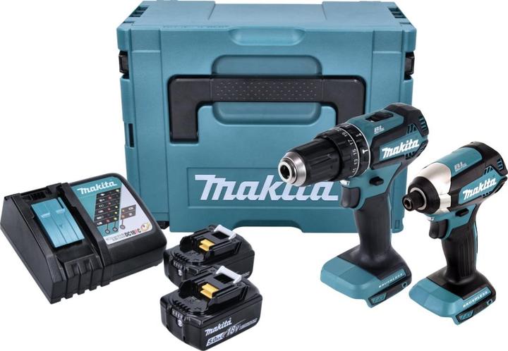 Immagine prodotto Makita Kit combo batteria DLX 2283 TJ Trapano a percussione a batteria DHP 485 + Avvitatore a percussione (Batteria ricaricabile)
