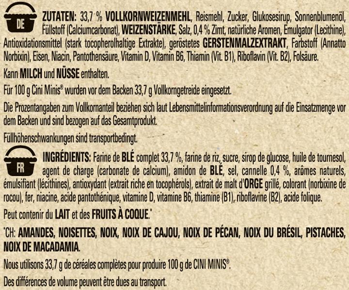 Nährwerte und Zutaten Cini Minis Cerealien (625 g)