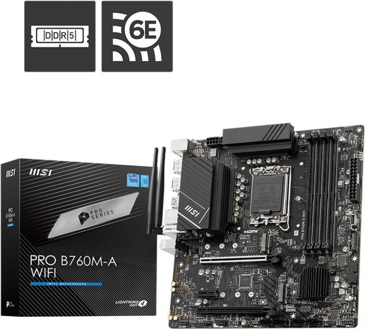 Produktbild MSI PRO B760M-A WIFI (LGA 1700, Intel B760, mATX)