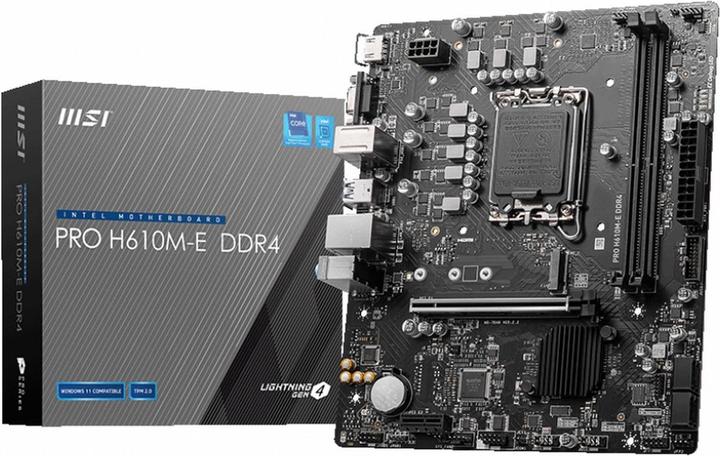 Actual product image MSI PRO H610M-E DDR4 (LGA 1700, Intel H610, mATX)