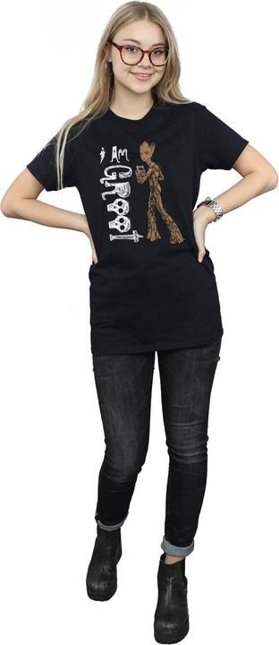 Actual product image Womens/Ladies Avengers Infinity War I Am Teenage Groot Cotton Boyfriend T-Shirt (3XL)