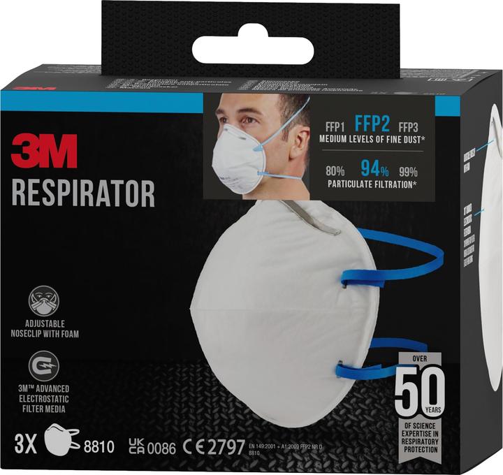 Image du produit 3M Masque de protection respiratoire 8810 (FFP2, 3 x)