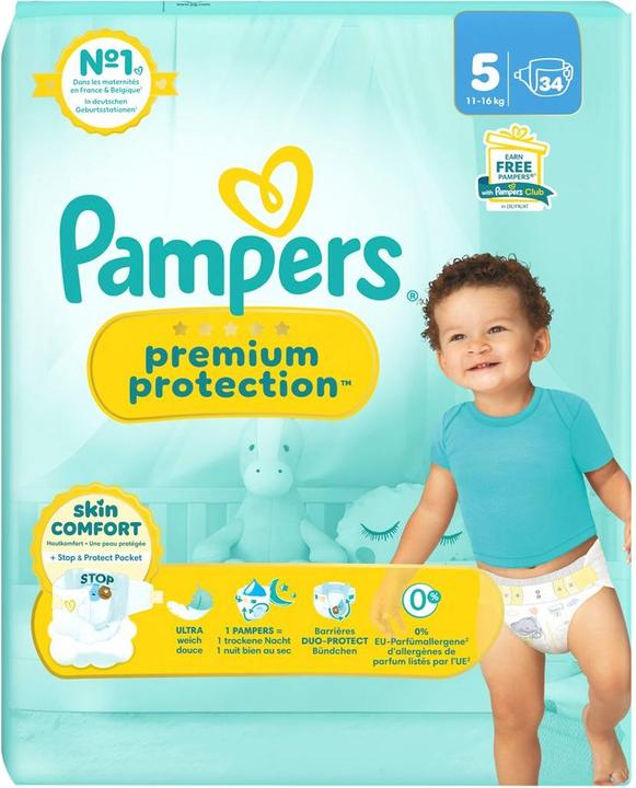 Image du produit Pampers Protection premium (Taille 5, 34 pièce(s))