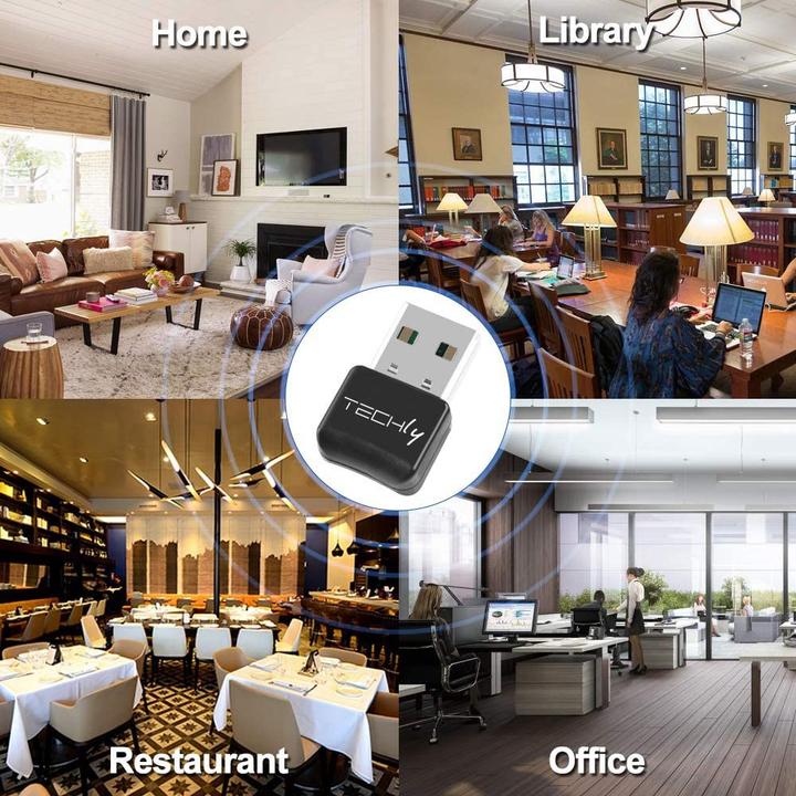Immagine prodotto Techly Adattatore dongle USB Bluetooth 5.0 classe 2 + EDR (Trasmettitore e ricevitore)