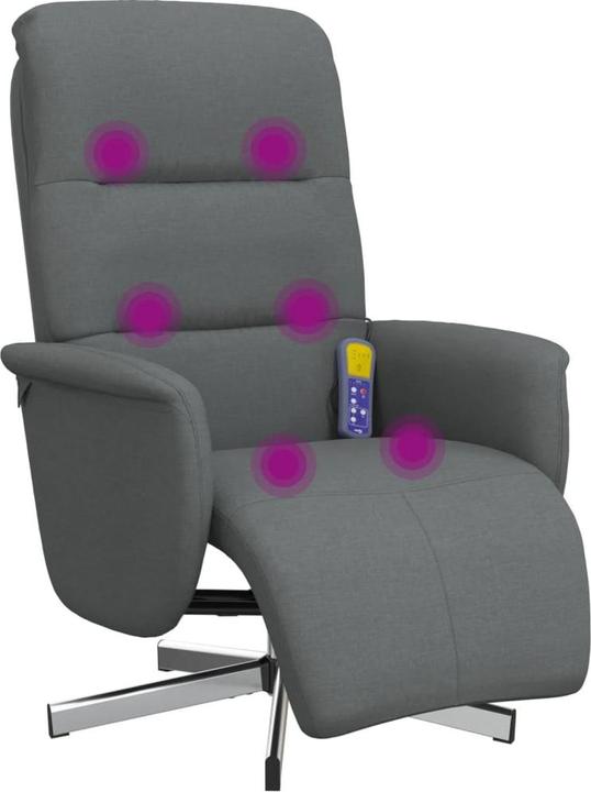 Produktbild VidaXL Massagesessel mit Fussteil Dunkelgrau Stoff,Farbe