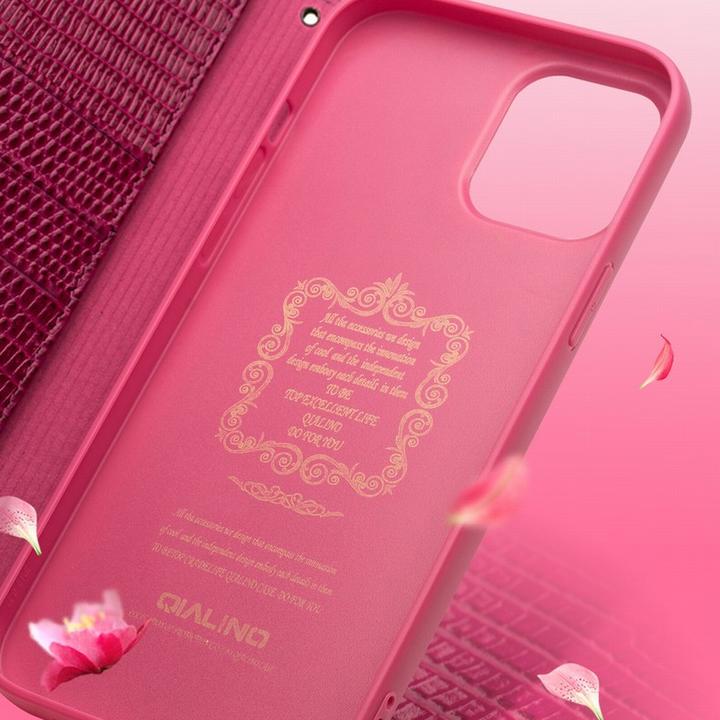 Actual product image QiAlino Fourre Flip Croco cuir véritable (Apple iPhone 14 Pro Max)