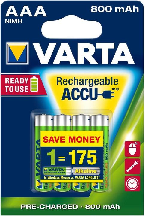 Varta Recharge Accu Power (4 Stk., AAA, 800 mAh)