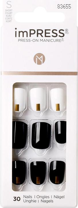 Image du produit KISS Set d'ongles artificiels Midnight Drive 30 pièces (Ongles artificiels, Blanc, Noir)