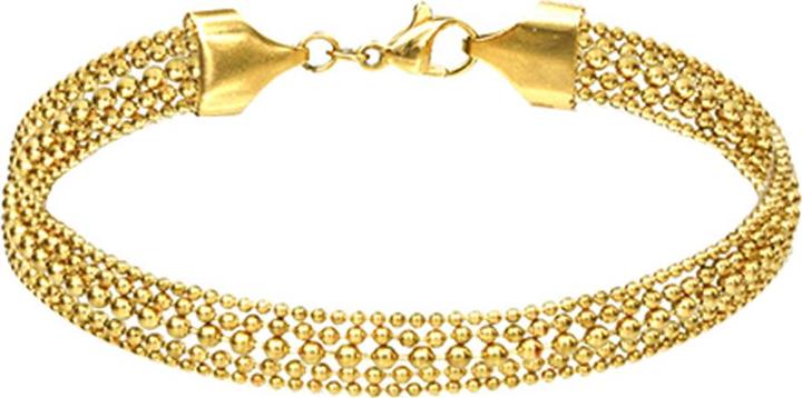 Produktbild Star Piercing Armkette vergoldet fünf einzelne Kugelketten gemischt (18 cm, Chirurgenstahl 316L, ohne Messing)
