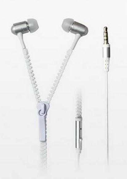 Produktbild Hermex In Ear ZIPPER Headset mit Fernbedienung WEISS für alle Android Smartphones (Kabelgebunden)