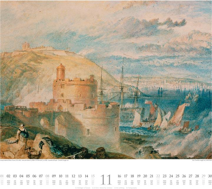 Produktbild William Turner Kalender 2026 (54 x 48 cm, Harter Einband, Französisch, Deutsch, Englisch)
