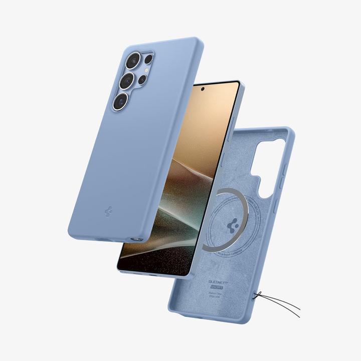 Produktbild Spigen Silicone Fit Mag Hülle für Samsung Galaxy S25 Ultra – blau (Samsung Galaxy S25 Ultra)