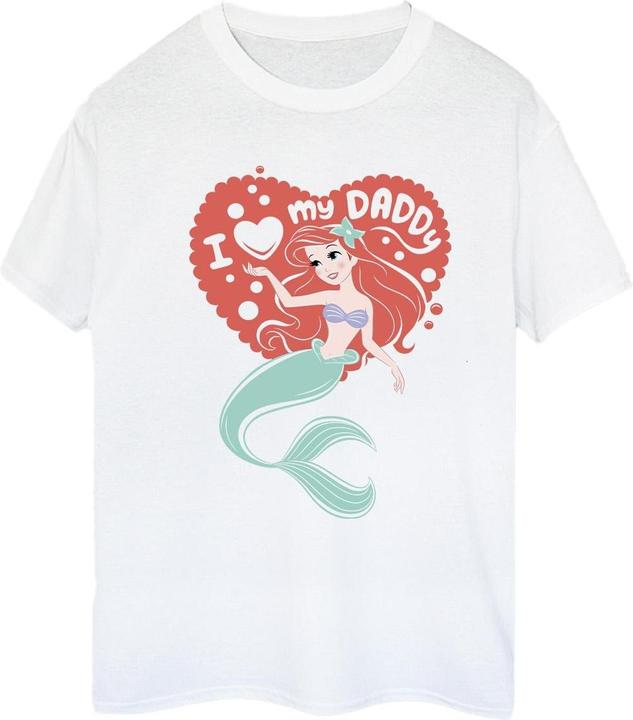 Actual product image Disney Womens/Ladies The Little Mermaid Love Daddy Cotton Boyfriend T-Shirt (L)
