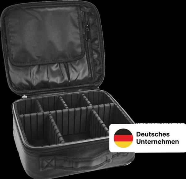 Actual product image Beauty tool case black 22.5 x 25.5 x 9.5 cm, with organiser compartments