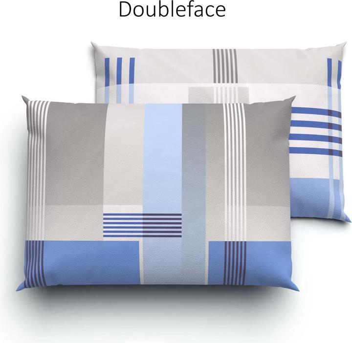 Image du produit Lotus Bettwaren Parure de lit Jersey Jeffrey bleu (Taie d'oreiller, 50 x 70 cm)