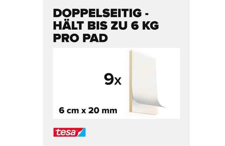 Produktbild tesa Powerbond ULTRA STRONG doppelseitige Klebepads (6 kg)