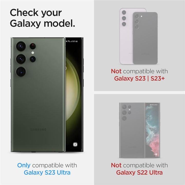 Actual product image Spigen Optics Pro Camera Sam S23 Ultra 2szt./2pcs czarny/black AGL05950 (2 Piece, Samsung Galaxy S23 Ultra)