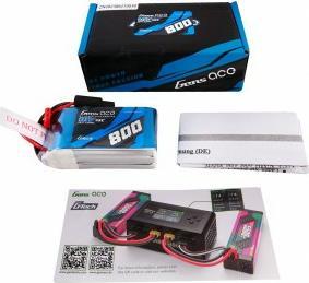 Actual product image Gens Ace G-Tech 800mAh 11.1V 45C 3S1P LIPO BATTERY PACK JST (11.10 V, 800 mAh)