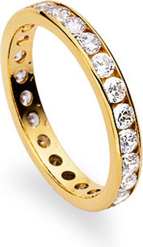 Image du produit Natsumi Schmuck Bague Alliance or jaune 18K/750 zirconium néon canal (54, Or 750/18 K)