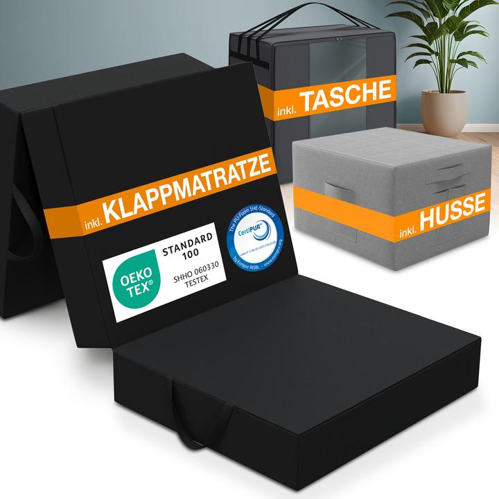 Immagine prodotto Bestschlaf Materasso pieghevole con copertura e borsa per il trasporto (90 x 200 cm, Nucleo di schiuma)