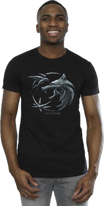 Immagine prodotto Netflix The Witcher Wolf Logo Maglietta Uomo (L)